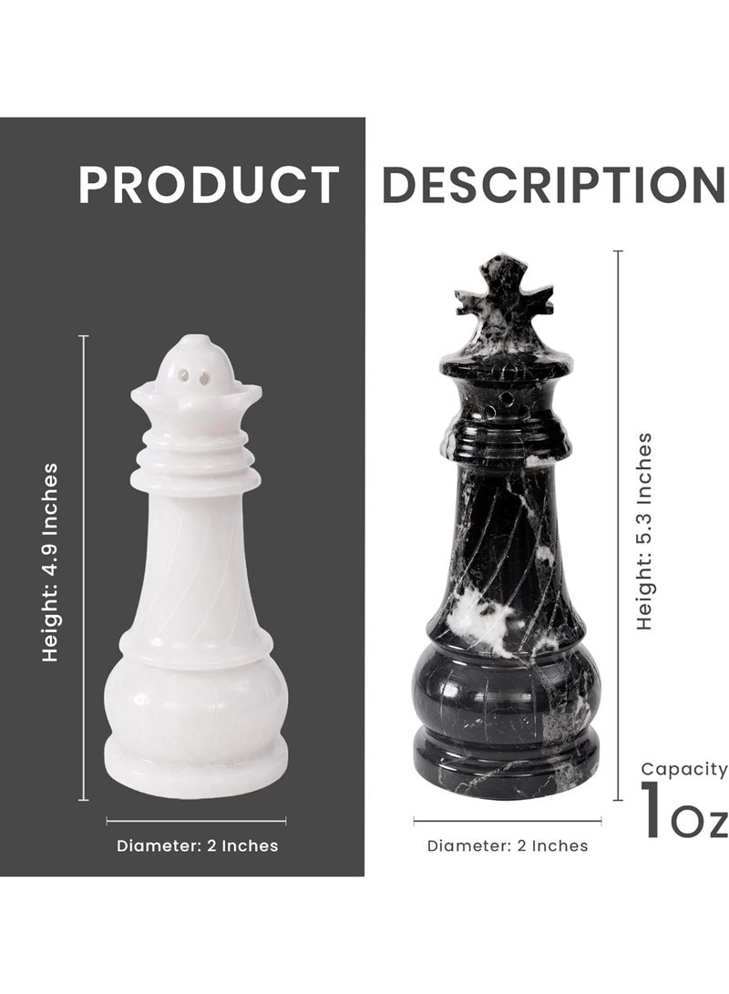 RADICALn Marble Salt and Pepper Shaker Set, Zebra Black & White Handmade Spice Jars & Salt Cellar for Countertop Storage, Elegant Kitchen Décor and Gift Accessory - Image 3